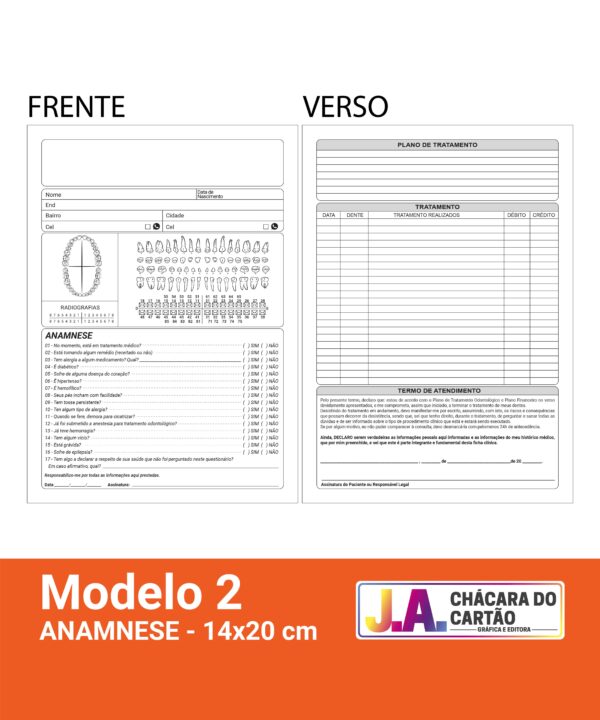 Bloco de Anamnese Odontologica