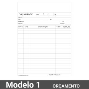 Talão de Orçamento Personalizado