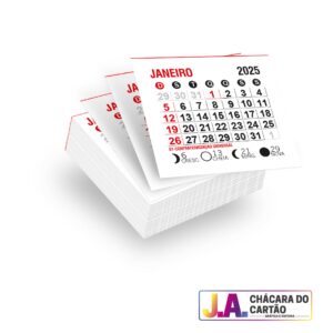 1000 Unidades Mini Calendário 2025 5x5 cm