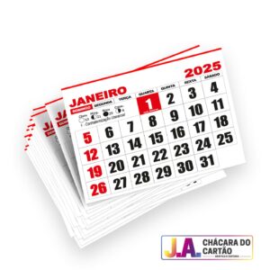 200 Unidades Bloco de Calendário 2025 195x135 mm