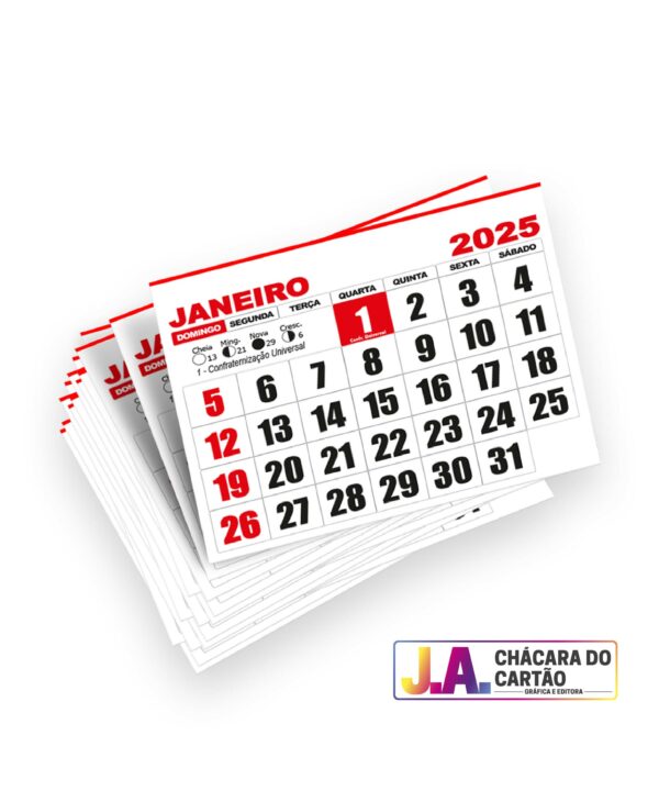 200 Unidades Bloco de Calendário 2025 195x135 mm