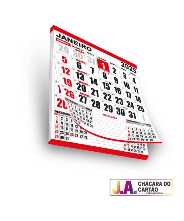 200 Unidades Bloco de Calendário 2025 235x215 mm