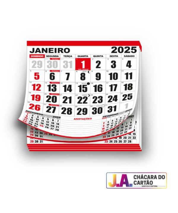 100 Unidades Bloco de Calendário 2025 31.5x30 cm