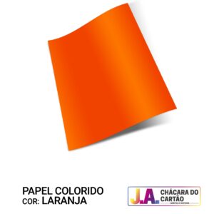 Papel Offset Colorido 240g A3 Laranja Pacote com 50 folhas