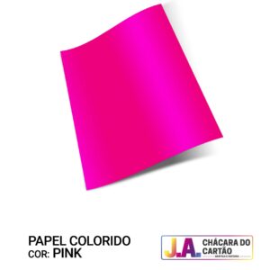 Papel Offset Colorido 240g A3 Pink Pacote com 50 folhas