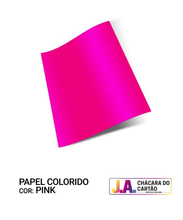 Papel Offset Colorido 240g A3 Pink Pacote com 50 folhas