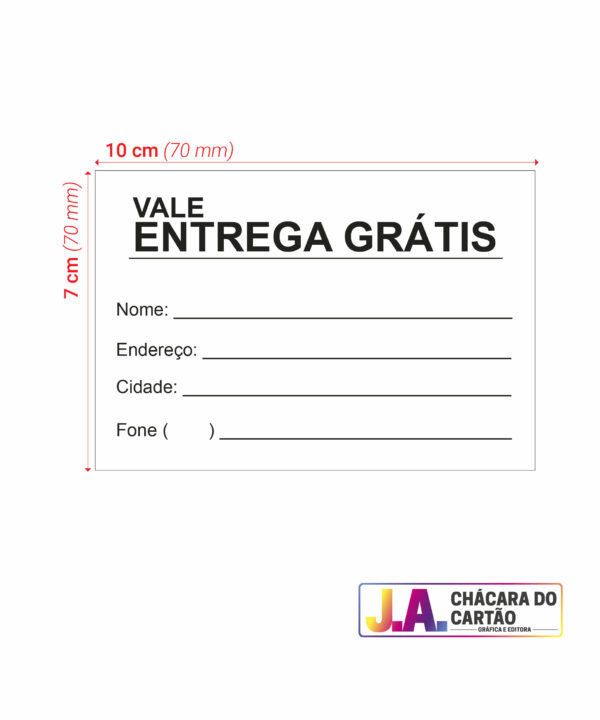 100 Blocos de Vale Entrega Grátis 100x1 via Padronizado