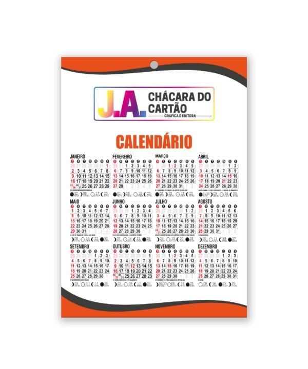 Calendário de Parede 27x40 cm