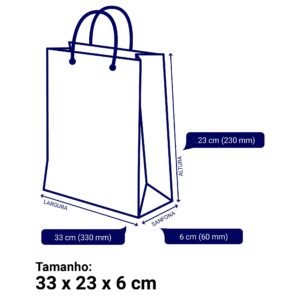 Sacola Extra-Pequena 33x23x6cm - Offset 180g-Alça Nylon Branco-4x0